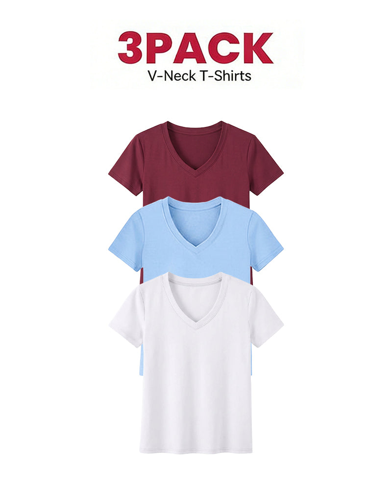1/3er-Pack Bequeme Basic-T-Shirts Für Damen