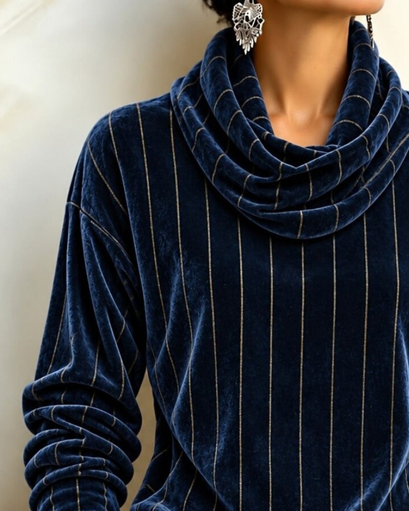 Oberteil Gestreift Cowl Neck Mode