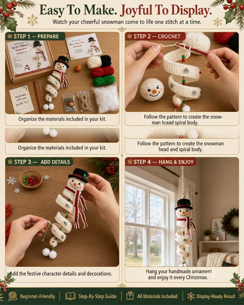 ☃️ DIY Set Schneemann In Spirale Häkeln