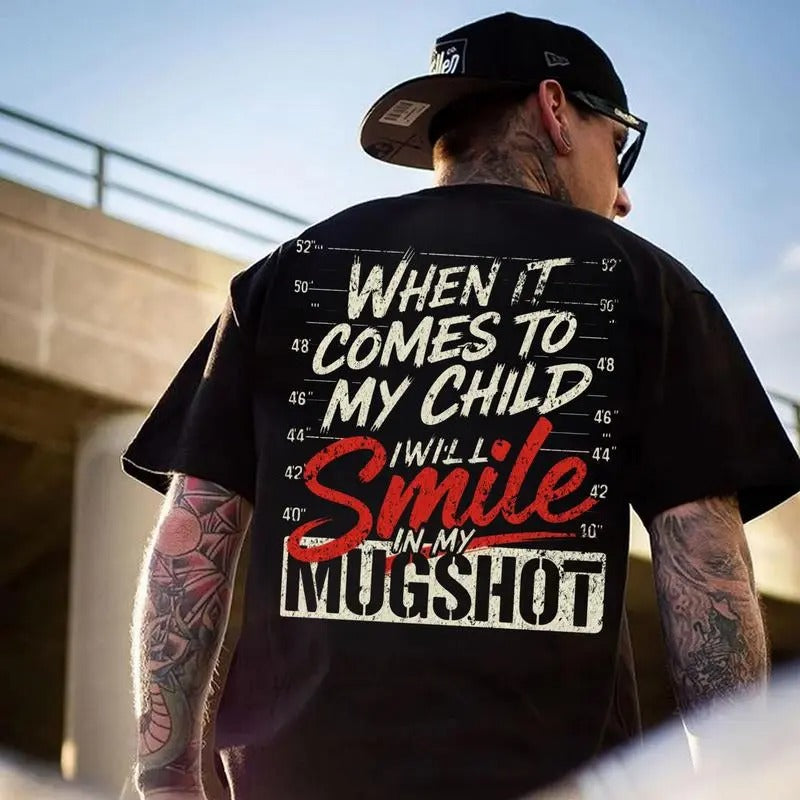 T-Shirt Herren Rückseite Buchstabe Druck