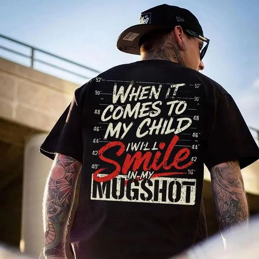 T-Shirt Herren Rückseite Buchstabe Druck