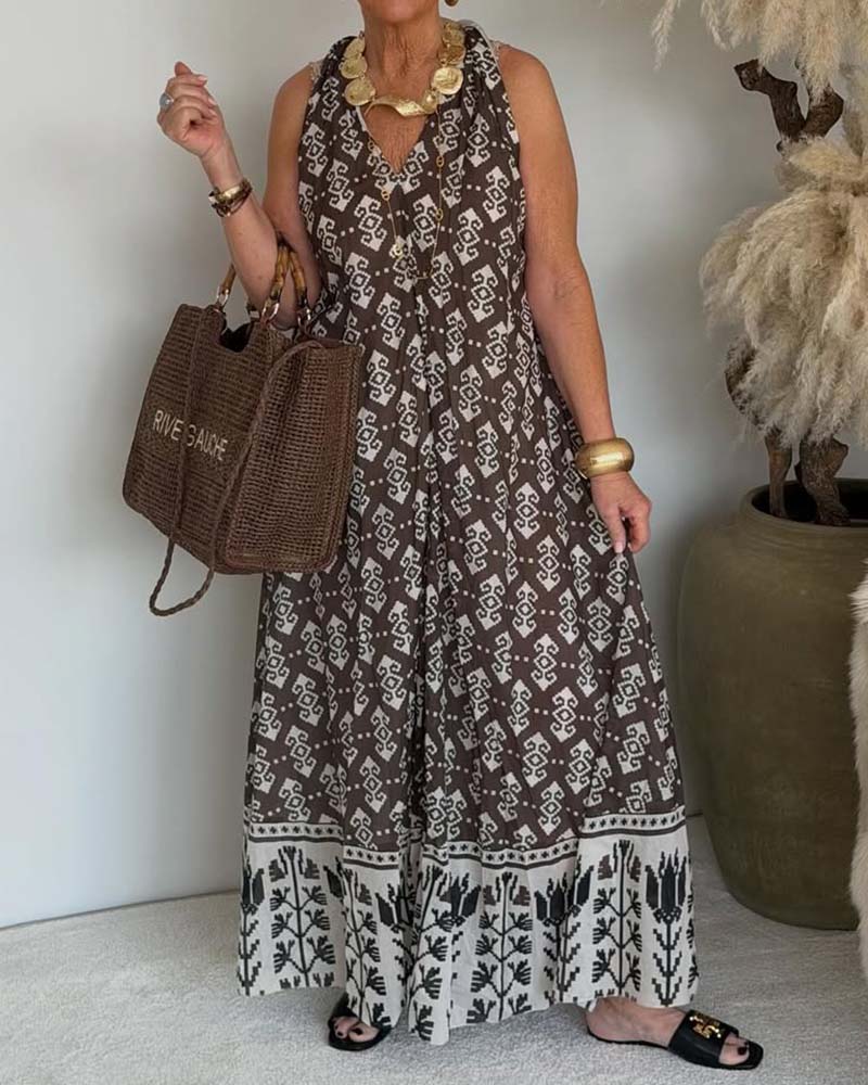 Kleid V-Ausschnitt Halter Elegant Maxi