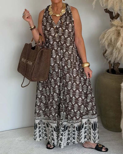 Kleid V-Ausschnitt Halter Elegant Maxi
