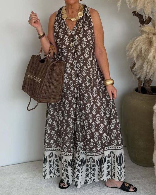 Kleid V-Ausschnitt Halter Elegant Maxi