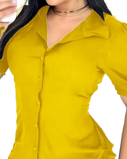 Kleid Taille Binden Hemd