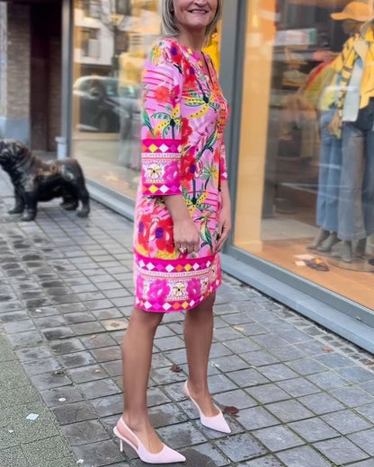 Kleid Blumendruck Gerade