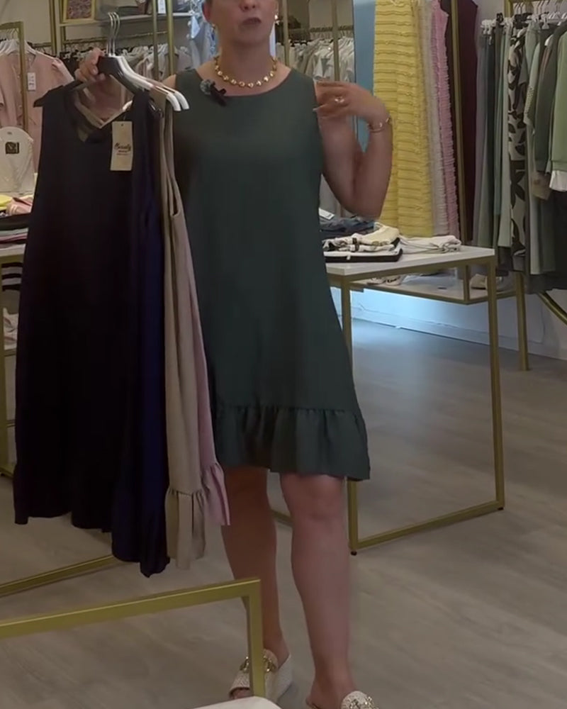 Kleid Ärmellos Modisch A Saum