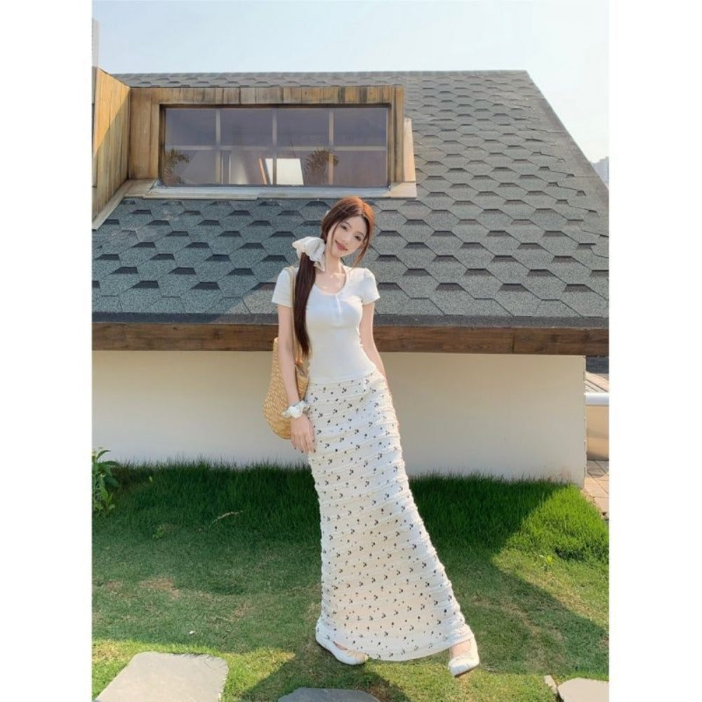 Floral Lace Maxi Skirt for Women - Olimpia