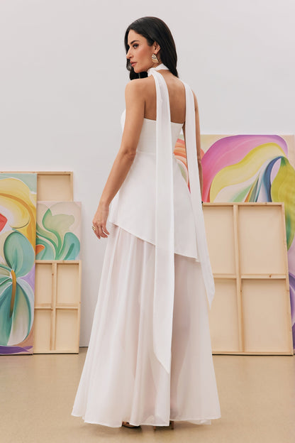 Maxi Dress with Side Slit and Halter Neck for Women - Orsola