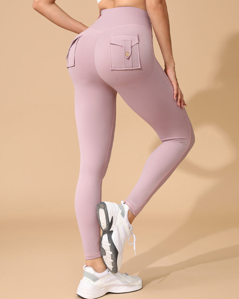 Hose Tasche Einfarbig Slim Fit Yoga
