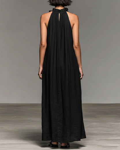 Kleid Halterneck Gerüscht Lang