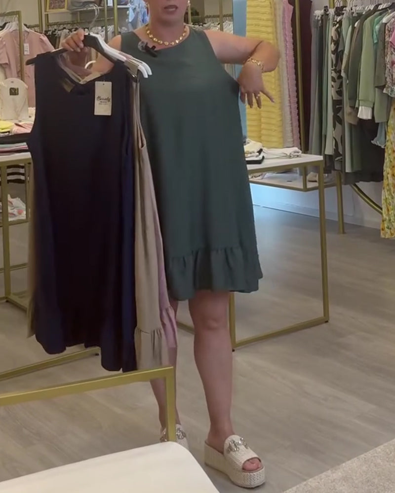 Kleid Ärmellos Modisch A Saum
