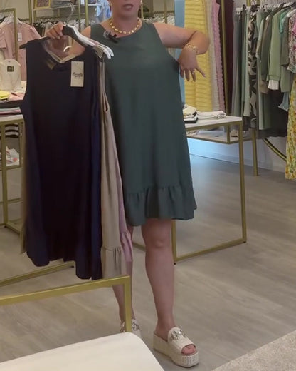 Kleid Ärmellos Modisch A Saum