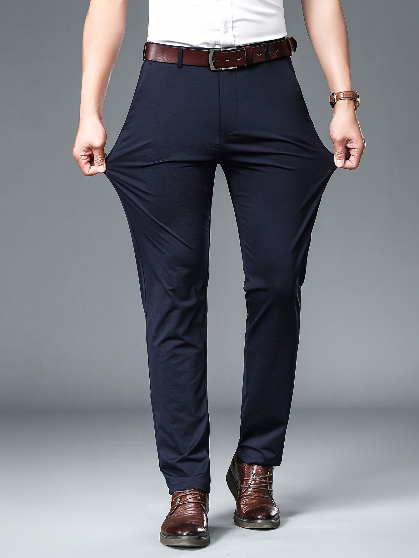 Navy blue casual pants - Adrian