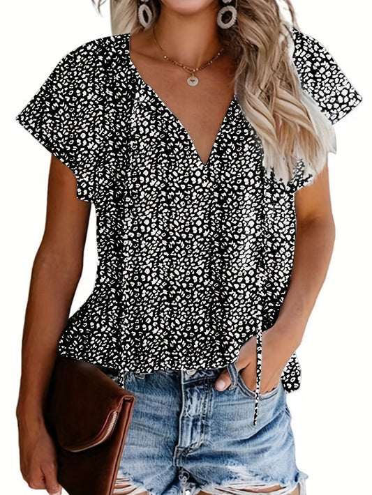 Black floral blouse - Eva