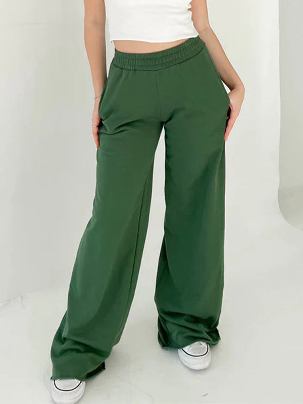 Einfarbige Vintage Sweatpants mit Umschlägen