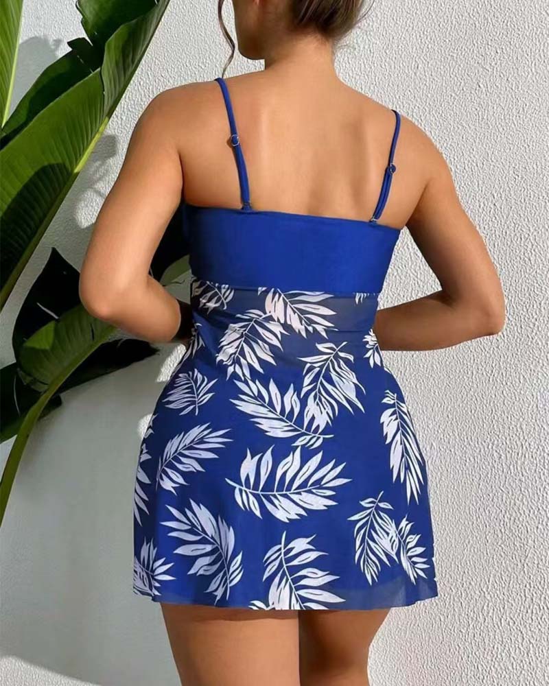 Tankini Sexy Gedruckt Mesh