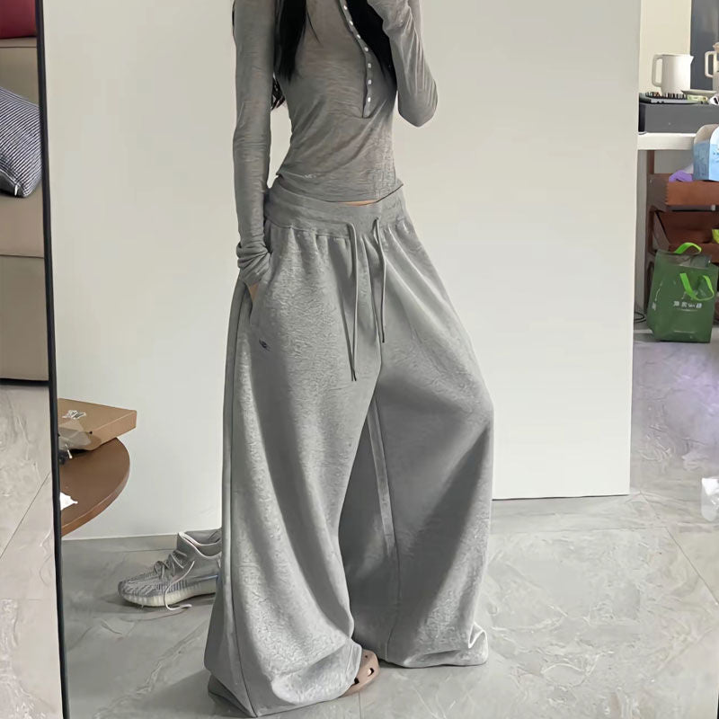 Wide Leg Drawstring Sweatpants for Women - Manuela