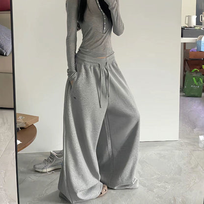 Wide Leg Drawstring Sweatpants for Women - Manuela