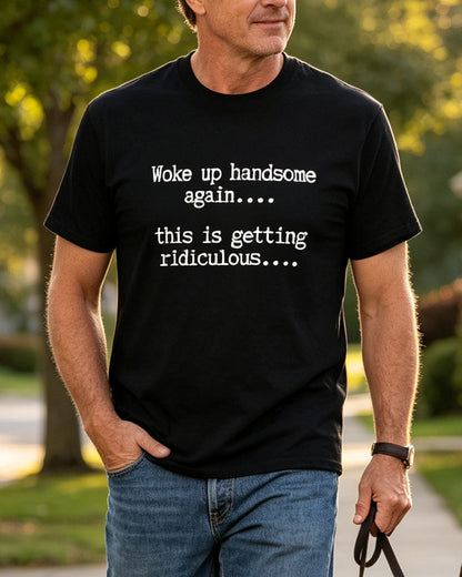 Herren T-Shirt Buchstabe Druck Rundhals