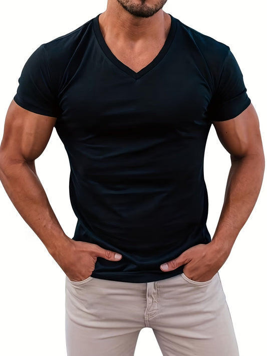 Black V-neck T-shirt - Leon