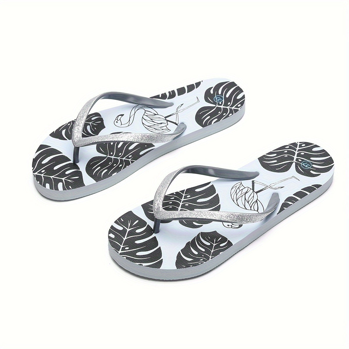 Gray tropical flip flops - Flora