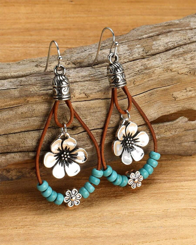 Anhänger-Ohrringe Bohemian Style Bunt Vintage Perlen