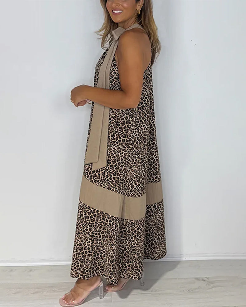 Kleid Leopardenprint modisch ärmellos