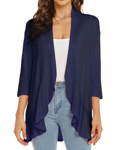 Damen Cardigan Lässig Leichtgewicht Offene Vorderseite