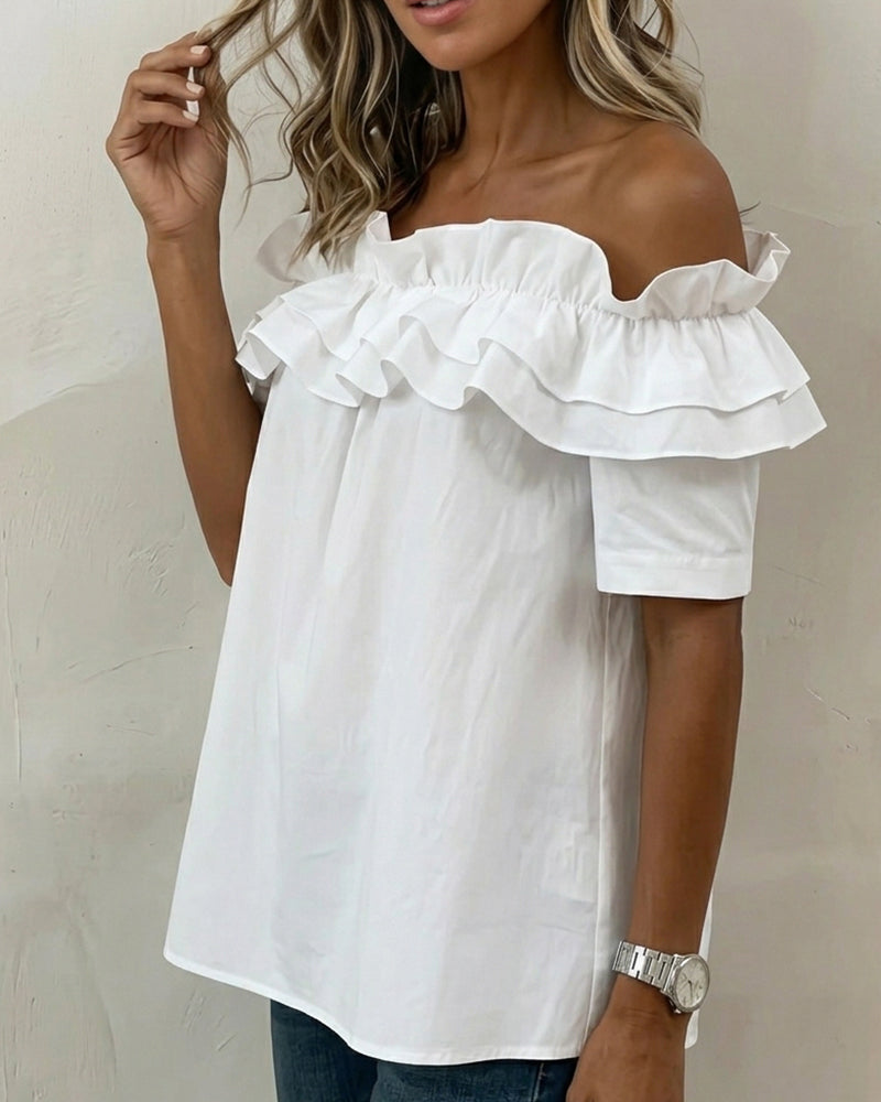Bluse Rüschen Off-the-Shoulder