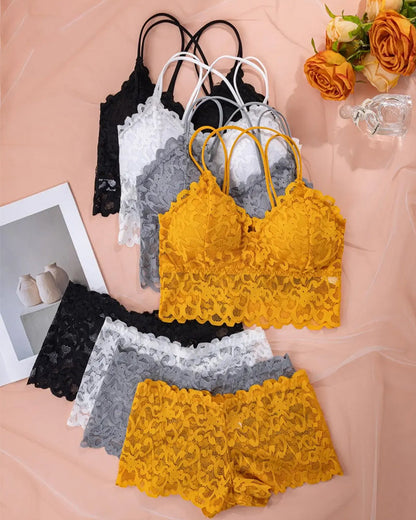 Dessous Set Spitze Cutout Rücken