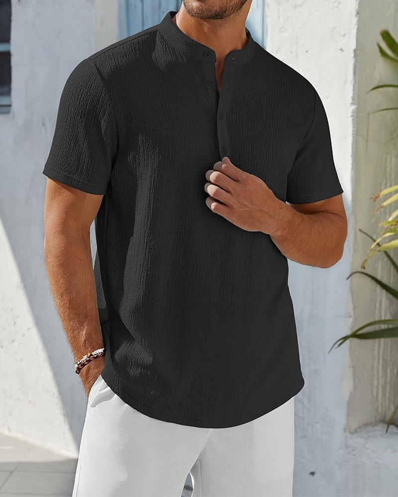 Hemd Einfarbig Locker Henley