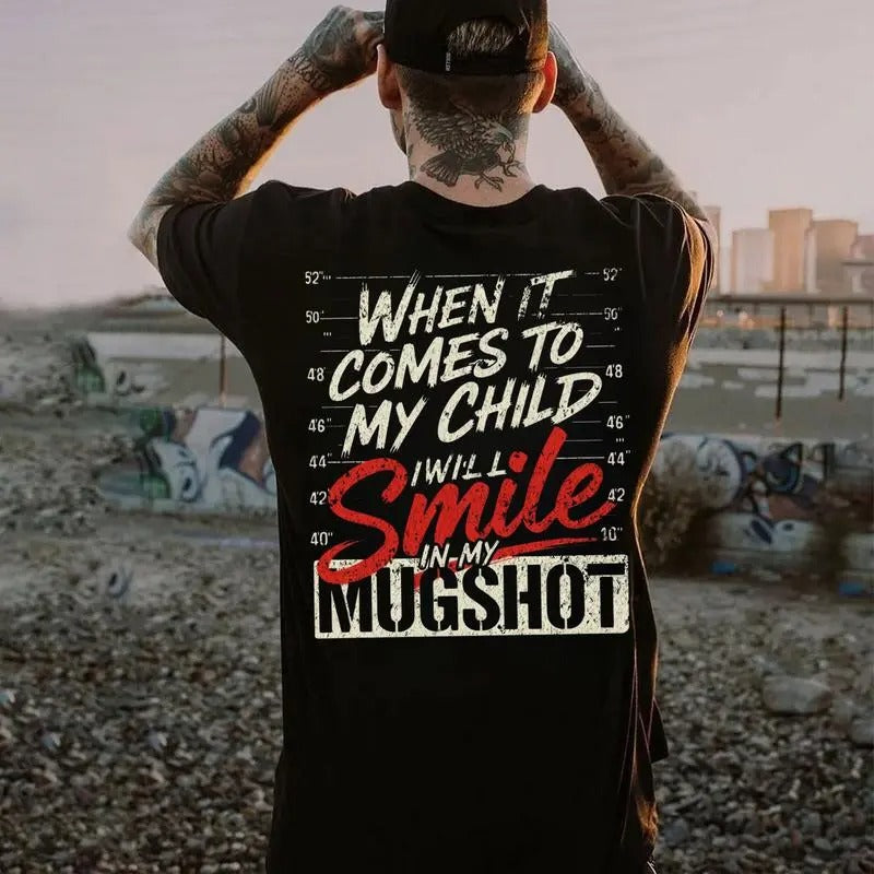 T-Shirt Herren Rückseite Buchstabe Druck