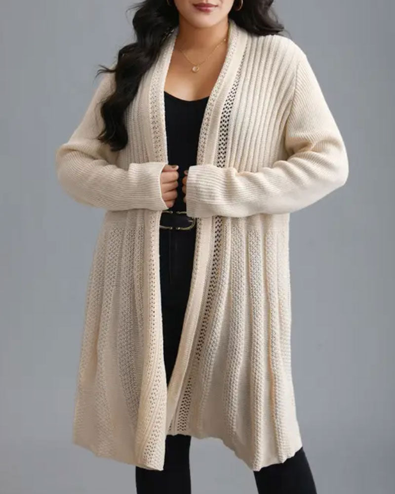Strickjacke Lang Einfarbig Casual