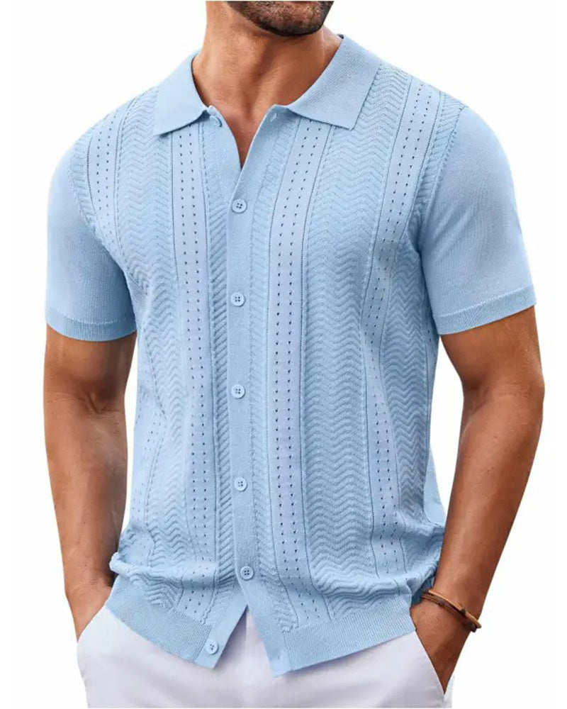 Shirts Durchbrochen Gestrick Knopf