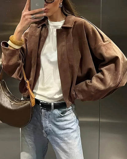 Jacke Mode Wildleder Revers
