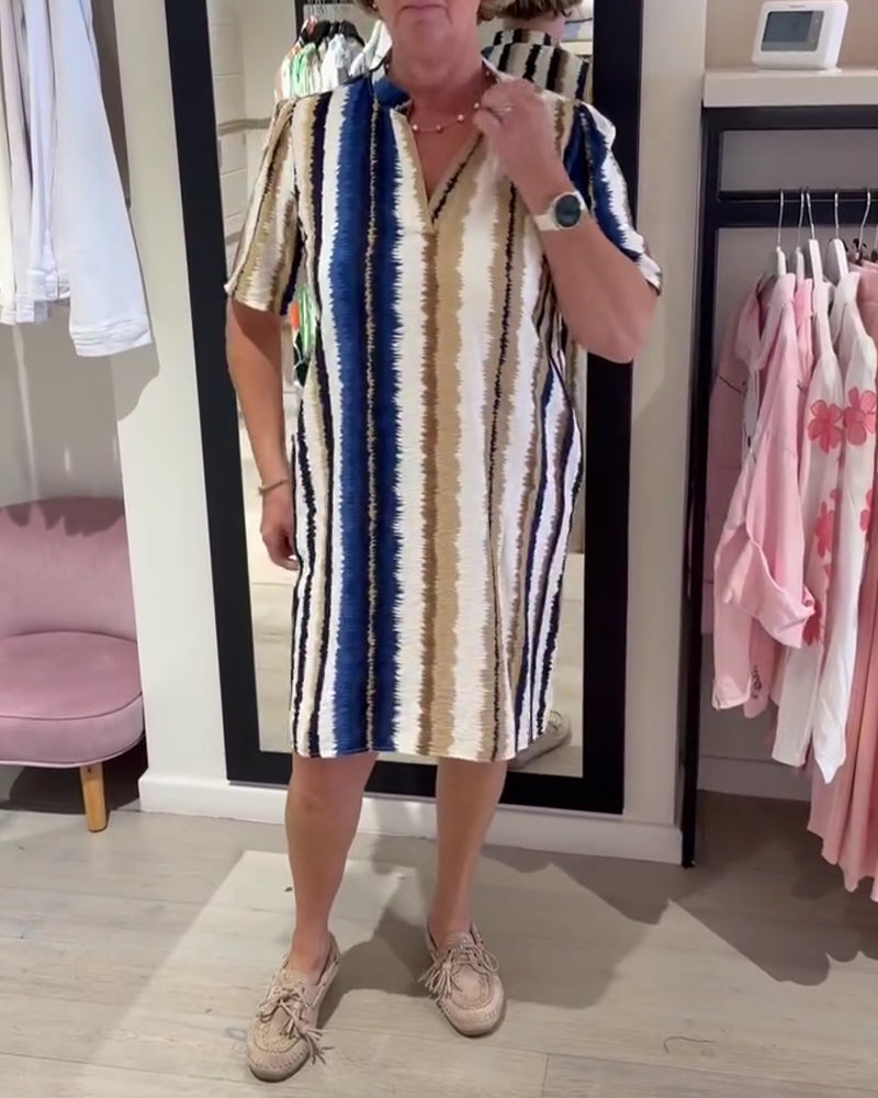 Kleid Farbverlauf Streifen Muster Etuikleid