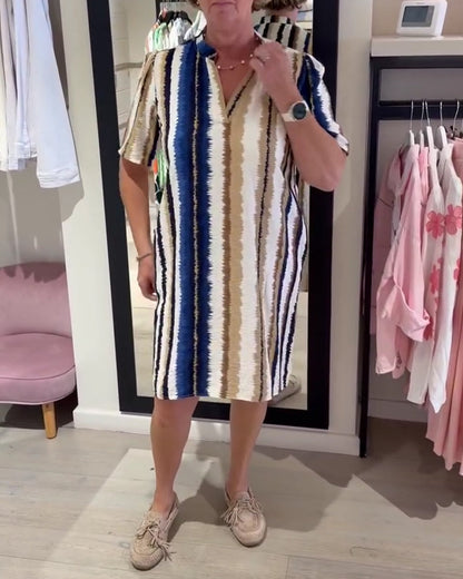Kleid Farbverlauf Streifen Muster Etuikleid