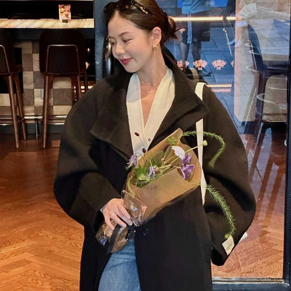 Long Oversized Trench Coat for Women - Delfina