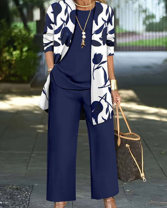 Set Layered-Top Breitbein-Hose Dreiteilig
