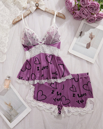 Set Spitze Patchwork Sexy Pyjamav