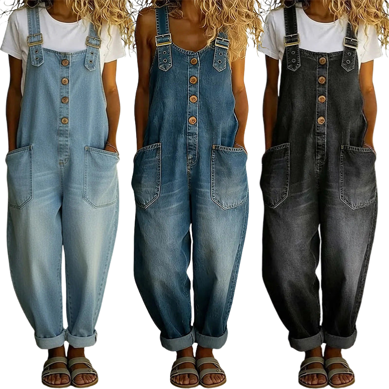 👖🔥 50% RABATT 💥 Damen Baggy Denim Latzhose mit Taschen – lässig, bequem & absolut im Trend