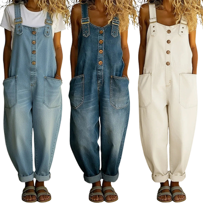 👖🔥 50% RABATT 💥 Damen Baggy Denim Latzhose mit Taschen – lässig, bequem & absolut im Trend