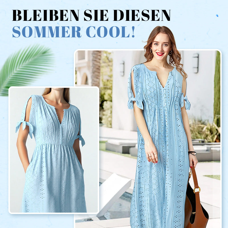 👗 50% RABATT! ⏰ Elegantes V-Ausschnitt-Kleid mit dezenten Cut-Outs für Damen – Figurumschmeichelnd, luftig & perfekt für Sommerpartys und besondere Anlässe 💃