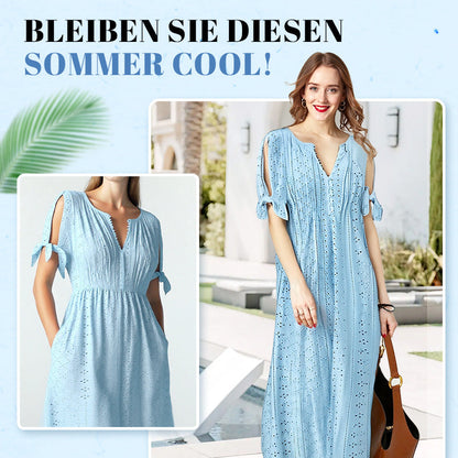 👗 50% RABATT! ⏰ Elegantes V-Ausschnitt-Kleid mit dezenten Cut-Outs für Damen – Figurumschmeichelnd, luftig & perfekt für Sommerpartys und besondere Anlässe 💃