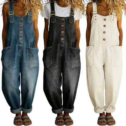 👖🔥 50% RABATT 💥 Damen Baggy Denim Latzhose mit Taschen – lässig, bequem & absolut im Trend