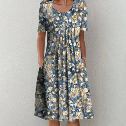 White floral dress with pockets - Hanna