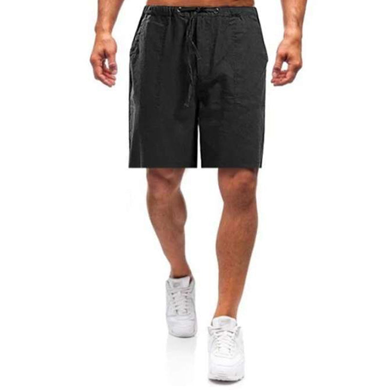 Lockere Freizeitshorts aus Leinen für Herren schwarz