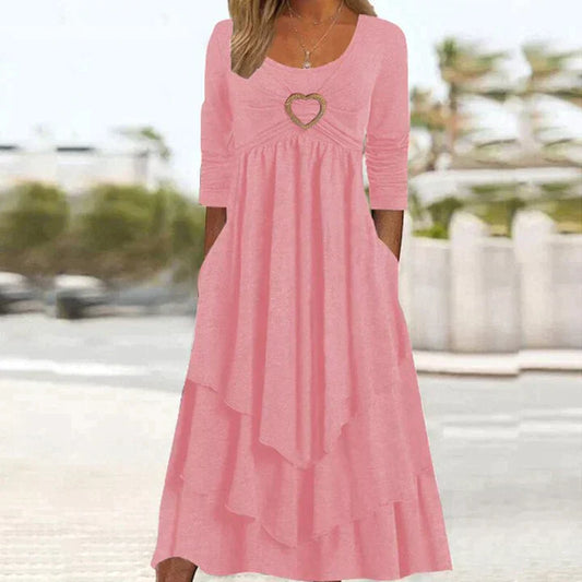 Lena Dream Dancer - Pink Layered Swing Dress