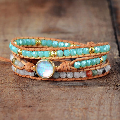 Boho Geflochtenes Perlenarmband Mehrfarbig